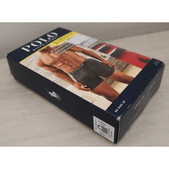 Polo Ralph Lauren NCBBP3-U10 Men Sz L Red/Black Classic Cotton Boxer Briefs 3-Pk - Picture 4 of 7